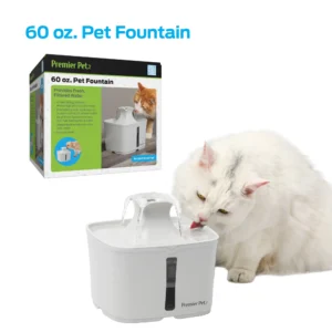 Premier Pet 60 oz Automatic Pet Water Fountain – White