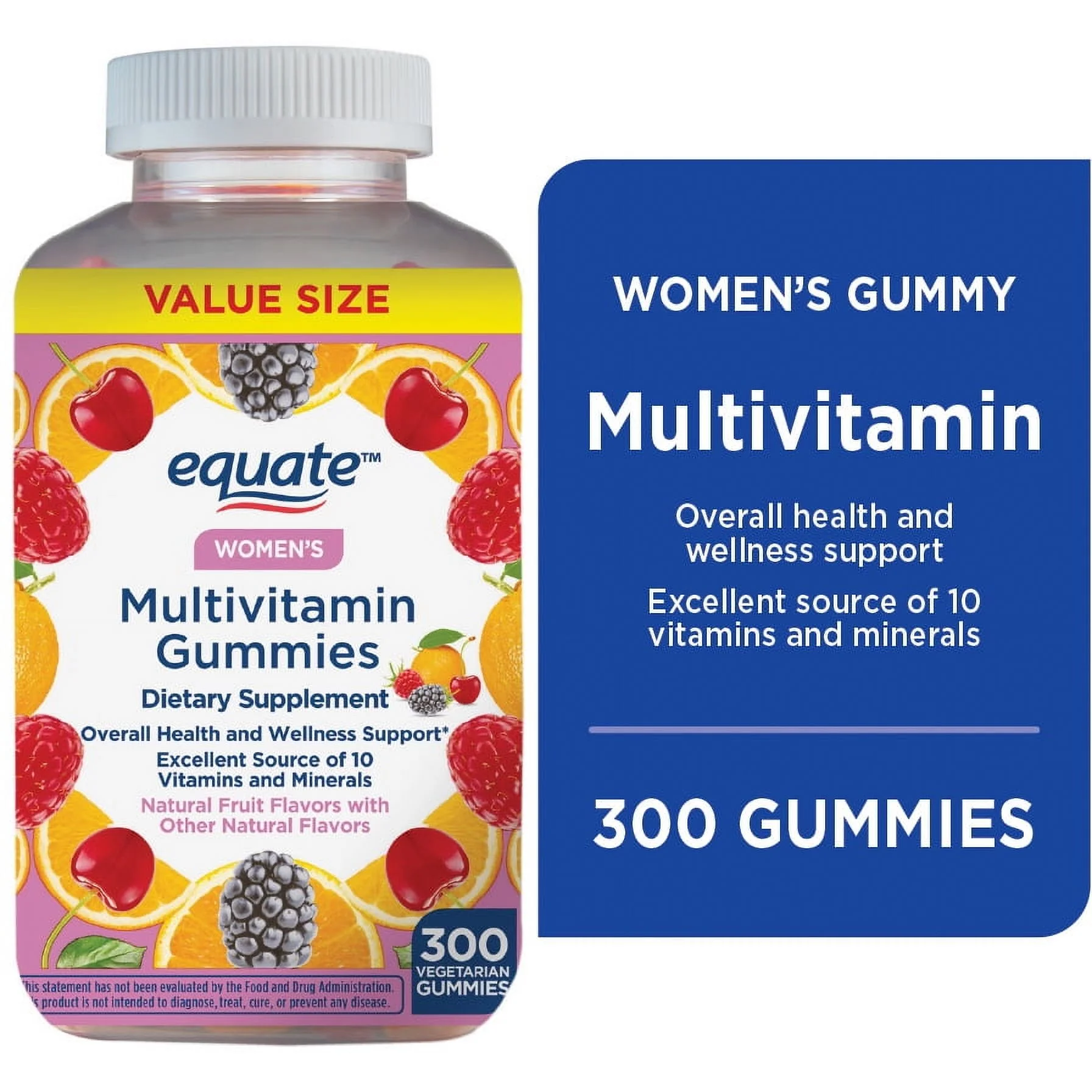 Equate Women’s Health & Wellness Multivitamin Gummies – 300 Count