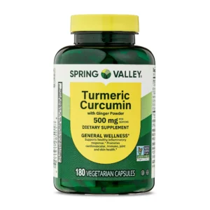 Spring Valley Turmeric Curcumin with Ginger – 500 mg Wellness Capsules