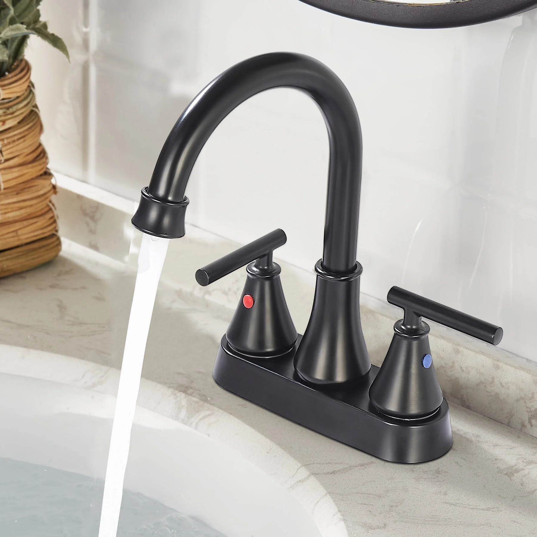 Kede Matte Black Bathroom Sink Faucet