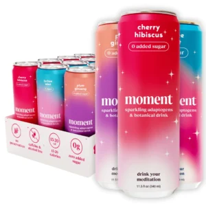 Moment Mocktails Sparkling Adaptogen Non-Alcoholic Drink – 12 Pack