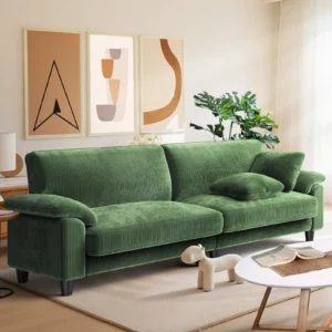 Corduroy Loveseat Sofa – Green
