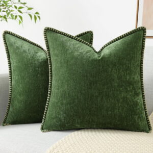 DecorUhome Chenille Throw Pillow Covers (Set of 2)