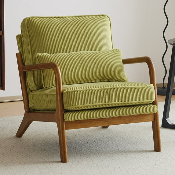 Ktaxon Corduroy Accent Armchair with Pillow