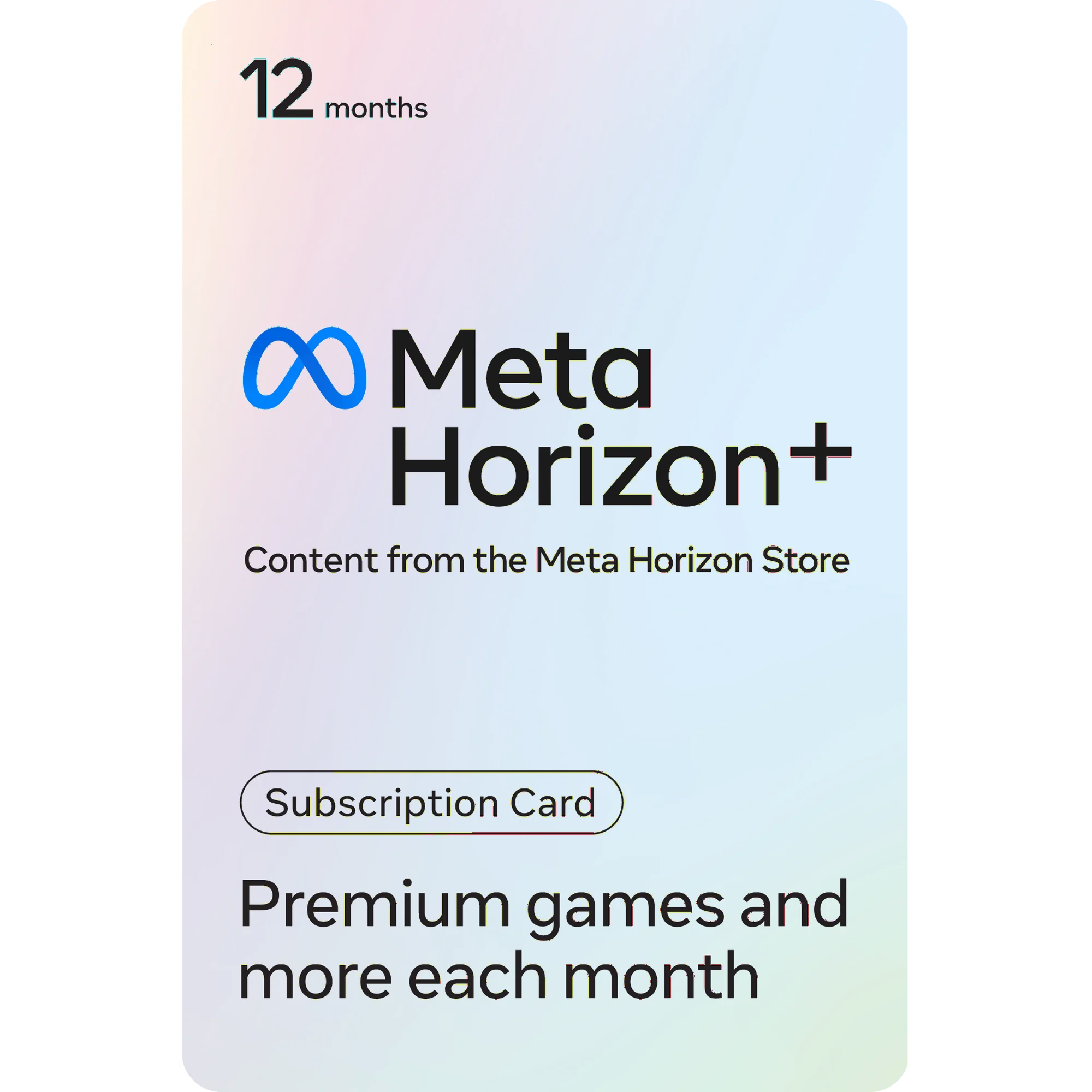 Meta Horizon+ 12-Month Subscription Membership Card